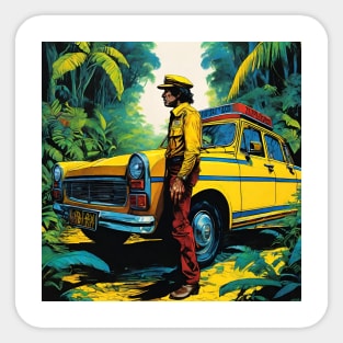 taxi in the jungle Sticker